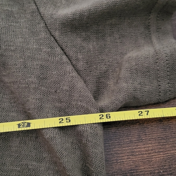 Bloomchic Dark Olive Green Burnout V Neck Tee - Picture 8 of 8